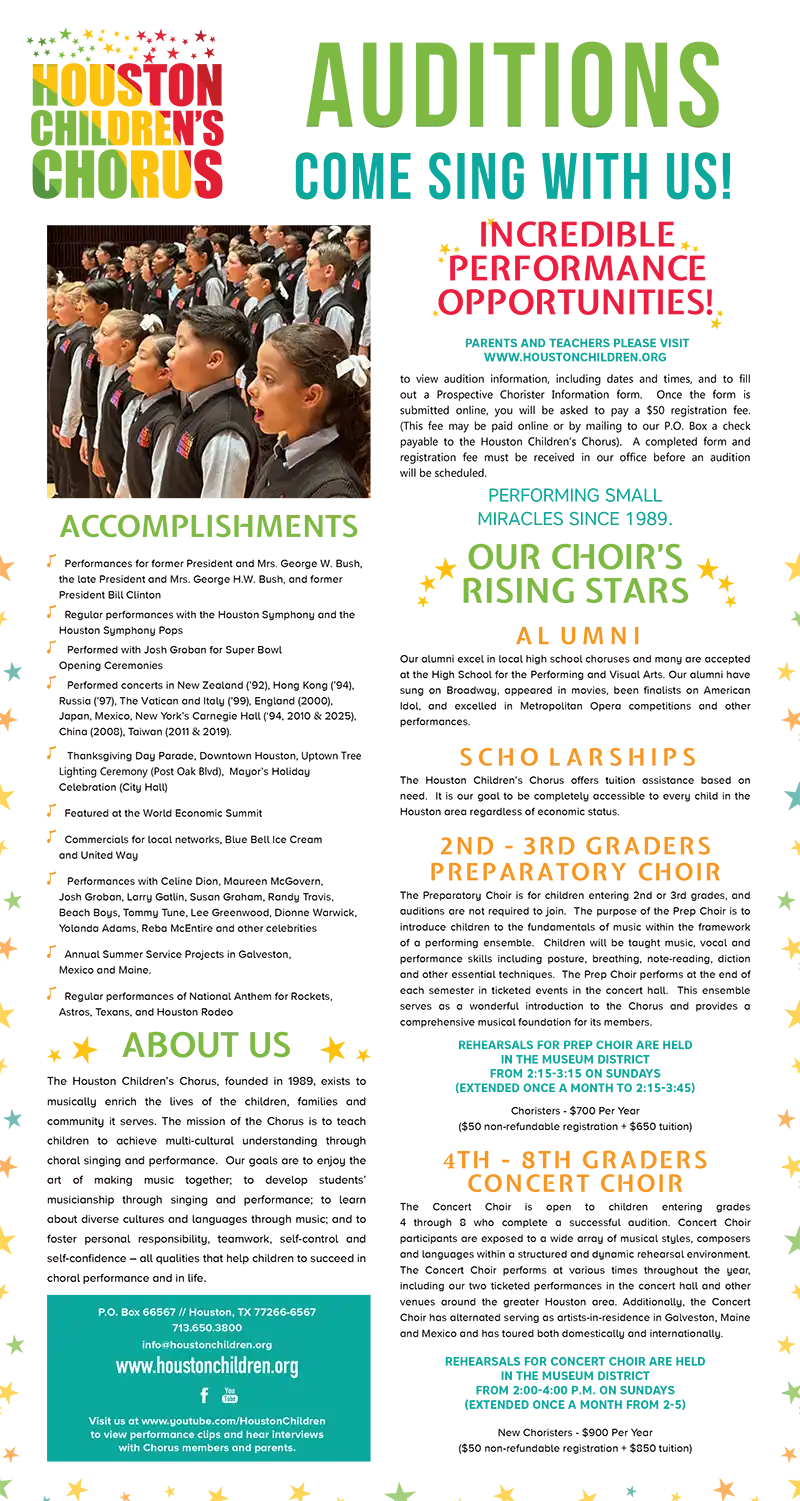 Houston Children's Chorus Auditions