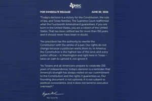 Statement from the Texas House Democratic Caucus on the Supreme Court's Birthright Citizenship Decision